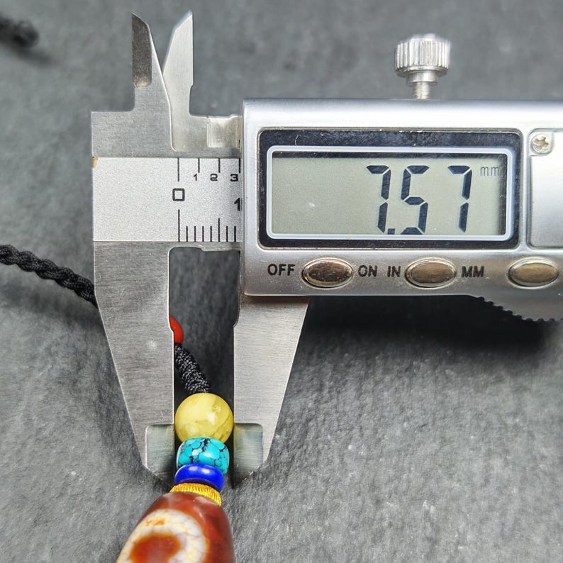 Vintage Fire Lotus Dzi Bead Necklace | 31*15mm