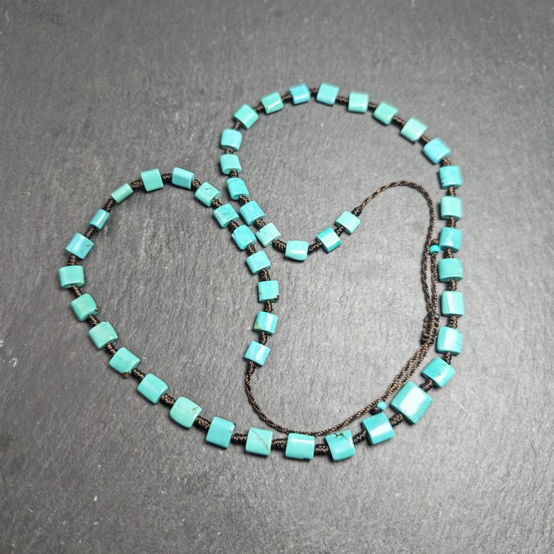 Turquoise Beads Necklace for Woman 40cm Length