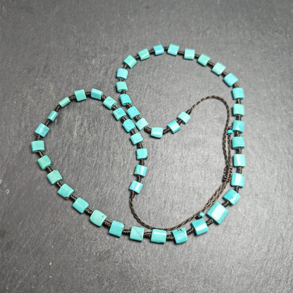 Turquoise Beads Necklace for Woman 40cm Length