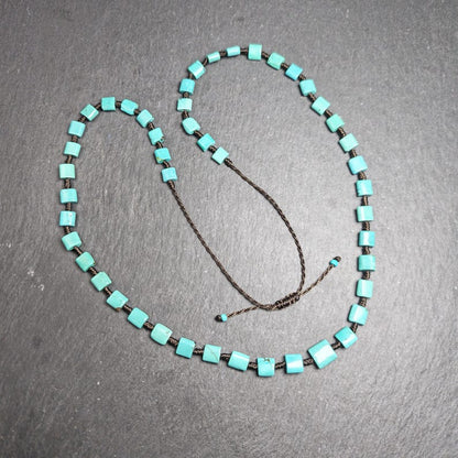 Turquoise Beads Necklace for Woman 40cm Length