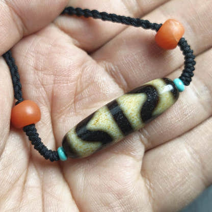 Authentic Tiger Tooth Dzi Bead Necklace 36*11mm - Tibetan Buddhist bead necklace, view 5