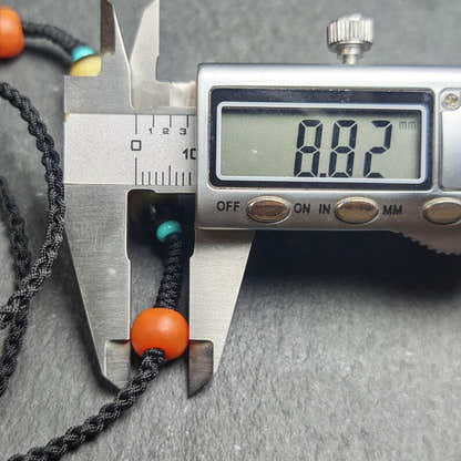 Authentic Tiger Tooth Dzi Bead Necklace 36*11mm - Tibetan Buddhist bead necklace, size reference