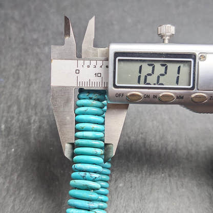 Turquoise Bracelet - Old Tibetan Wrist Mala - Tibetan Buddhist mala beads, size reference