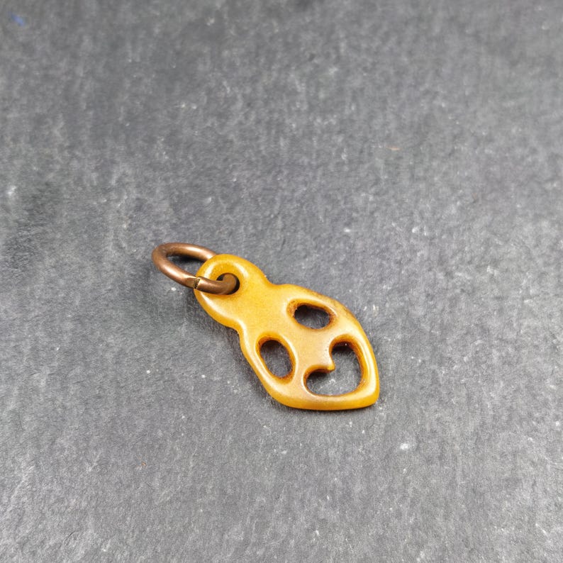 Ghost Skull Pendant - Yak Bone Carved Tibetan Amulet - 30 - Tibetan Buddhist amulet, view 7