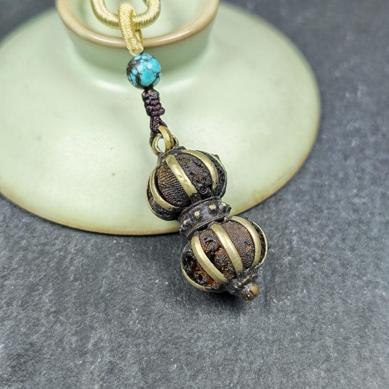 Vajra Amulet Tibetan Protective Charm with Consecration Filled 35*15mm - Tibetan Buddhist amulet, view 7