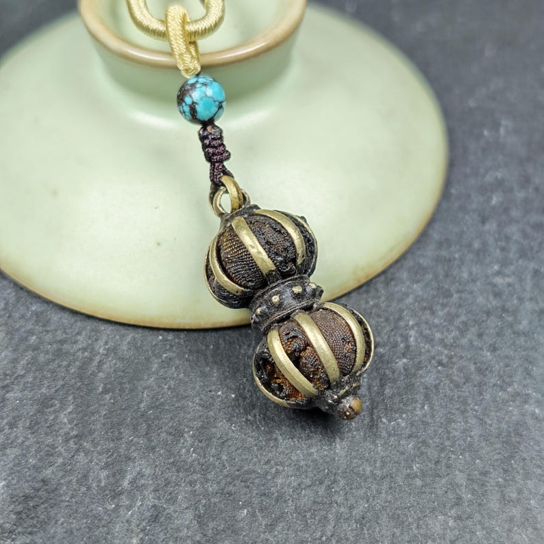 Vajra Amulet Tibetan Protective Charm with Consecration Filled 35*15mm