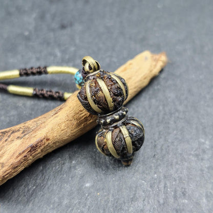 Vajra Amulet Tibetan Protective Charm with Consecration Filled 35*15mm