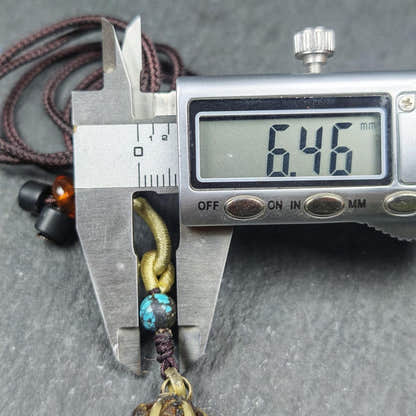 Vajra Amulet Tibetan Protective Charm with Consecration Filled 35*15mm - Tibetan Buddhist amulet, size reference