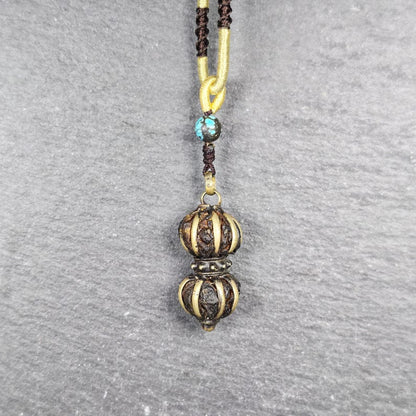 Vajra Amulet Tibetan Protective Charm with Consecration Filled 35*15mm