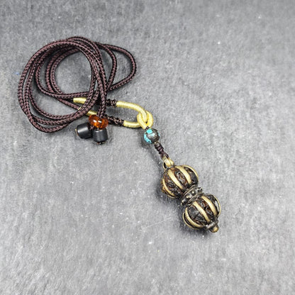 Vajra Amulet Tibetan Protective Charm with Consecration Filled 35*15mm