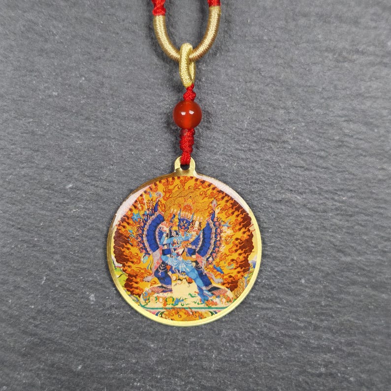 Yamantaka Amulet Vintage Tibetan Amulet 34mm