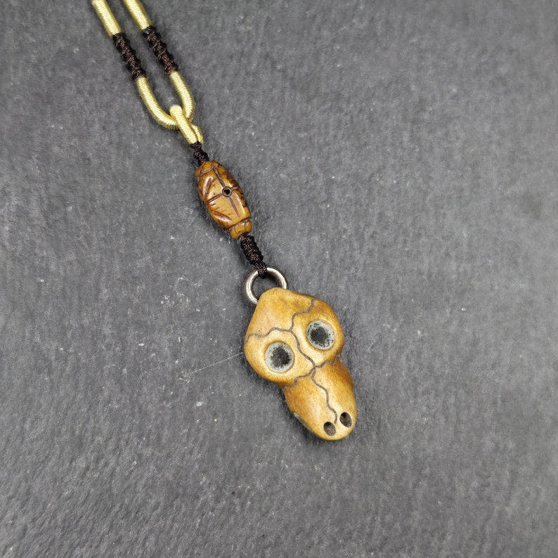Bird Skull Amulet - Beak Mask Pendant - 31 - Tibetan Buddhist amulet, view 7