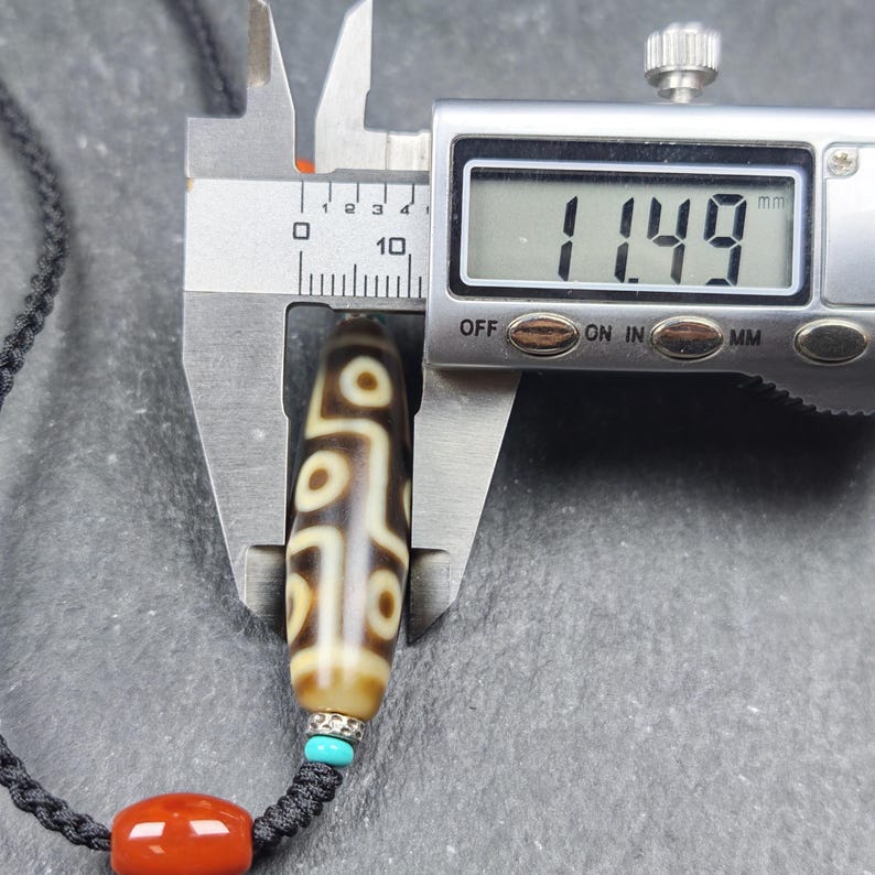Vintage 9 Eyes Dzi Bead Necklace | Tibetan Dzi Amulet | Protection Charm | 42*11mm Gandhanra-ART