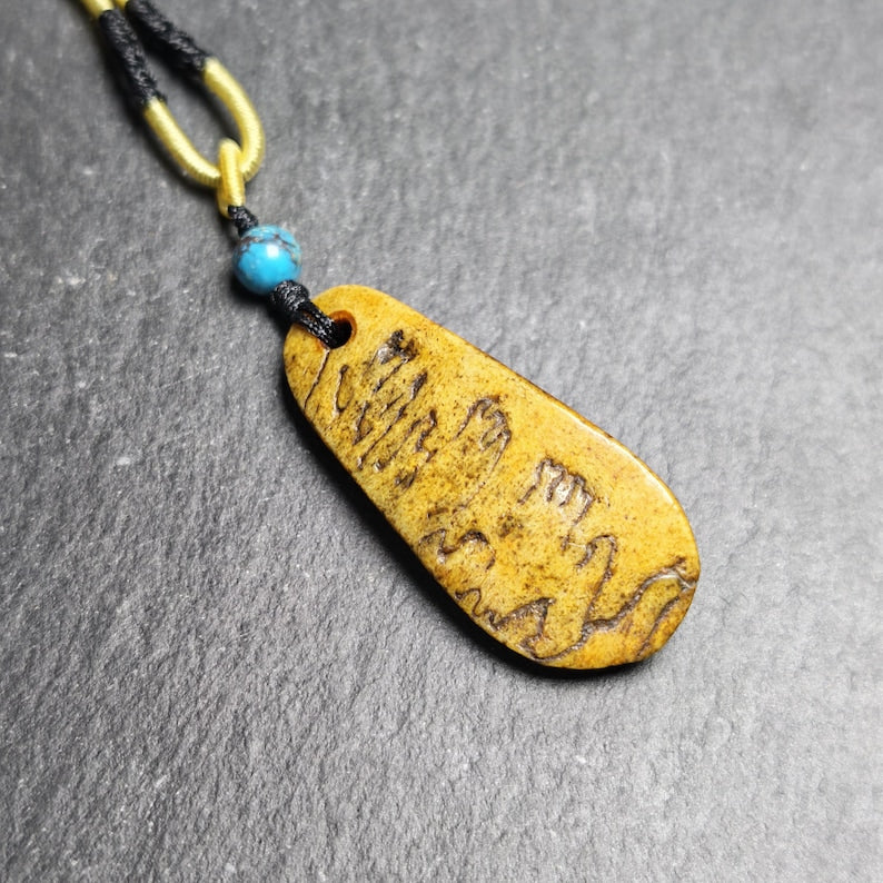 Antique Shield-shaped Kapala Amulet - 46mm × 20mm - Decades Old Gandhanra-ART