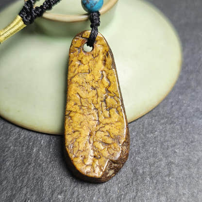Antique Shield-shaped Kapala Amulet - 46mm - Tibetan Buddhist amulet, view 6