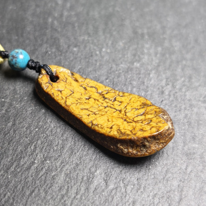 Antique Shield-shaped Kapala Amulet - 46mm × 20mm - Decades Old Gandhanra-ART