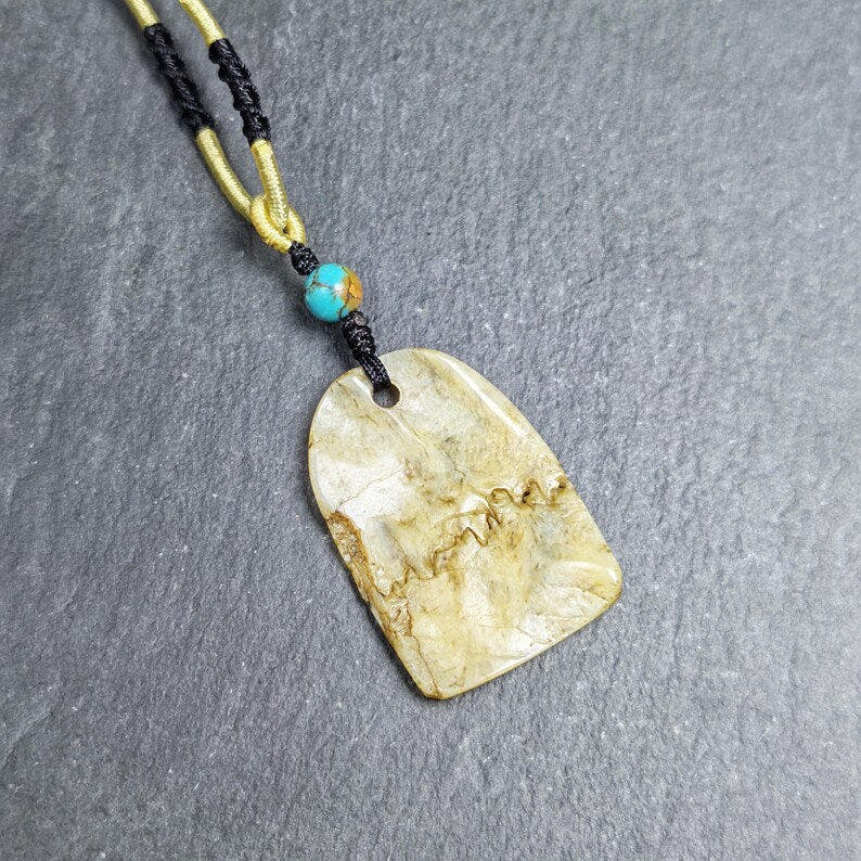 Original Kapala Amulet - Gandhanra Old Tibetan Protective Charm - 37mm - Tibetan Buddhist amulet, detailed view