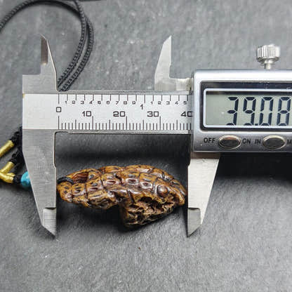 Antique Scorpion-shaped Kapala Amulet - 39mm - Tibetan Buddhist amulet, size reference