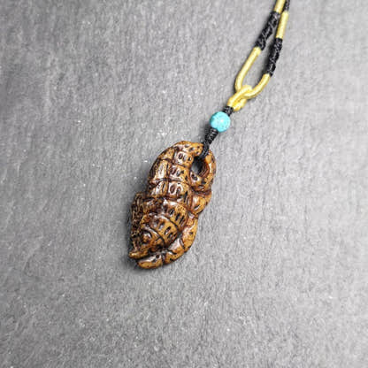 Antique Scorpion-shaped Kapala Amulet - 39mm - Tibetan Buddhist amulet, view 4