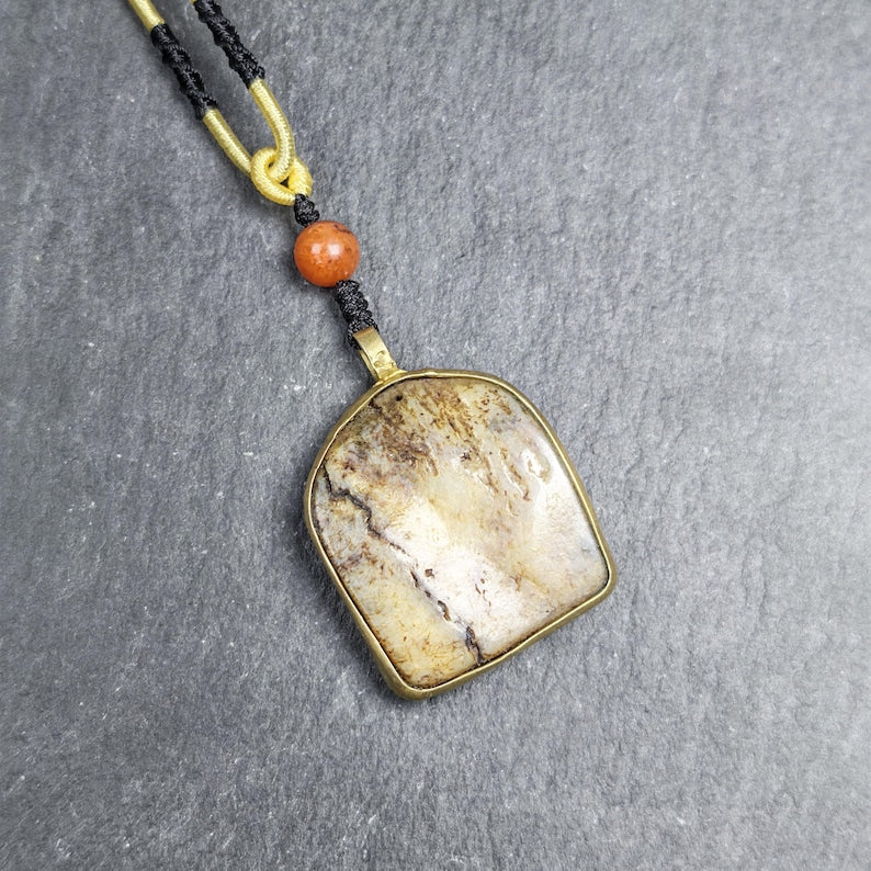 Antique Shield-shaped Kapala Amulet 36mm × 31mm Decades Old Gandhanra-ART