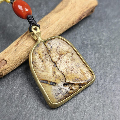 Shield-shaped Kapala Amulet - 33mm × 29mm - Decades Old Gandhanra-ART