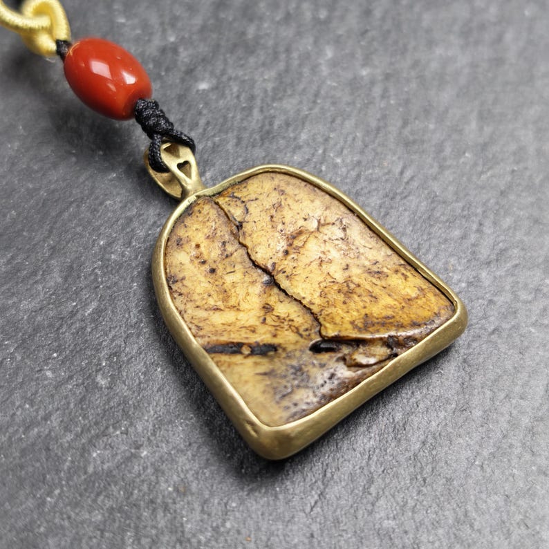 Shield-shaped Kapala Amulet - 33mm × 29mm - Decades Old Gandhanra-ART