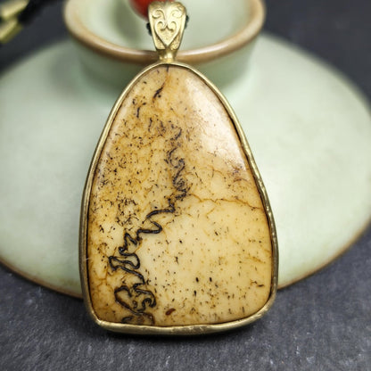 Shield-shaped Kapala Amulet - 37mm × 27mm - Decades Old Gandhanra-ART