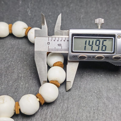 Tibetan Conch Shell Wrist Mala | 15mm Prayer Bead Bracelet Gandhanra-ART