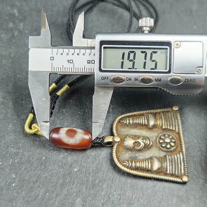 Vintage Skull Citipati Stupa Amulet - 34*40mm - Tibetan Buddhist amulet, view 13