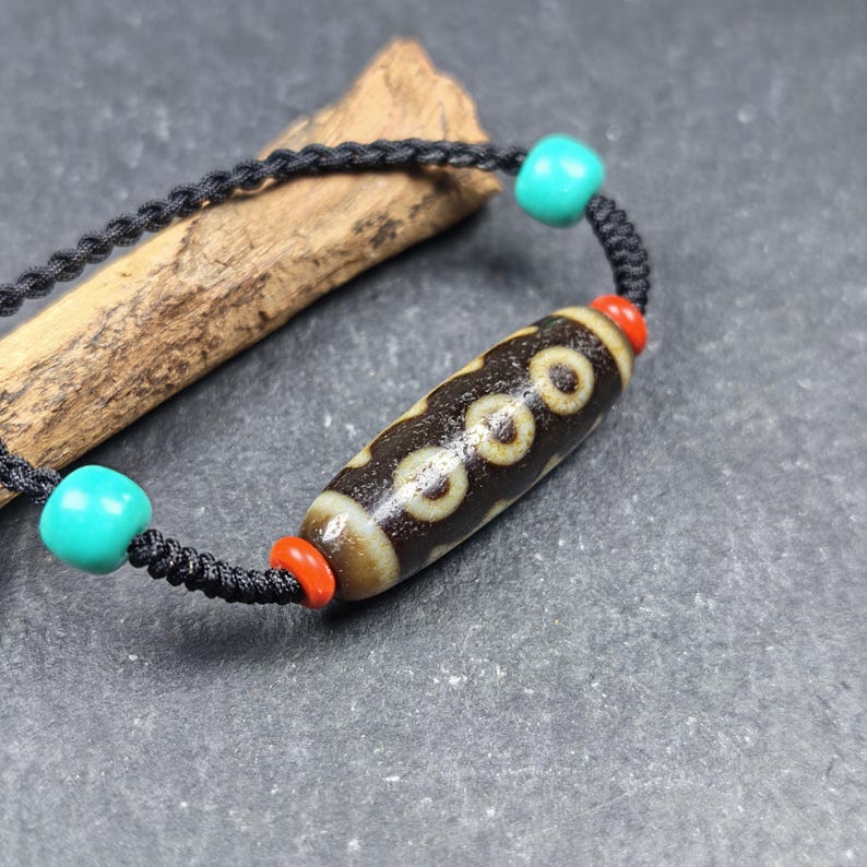 Vintage 5 Eyes Dzi Bead Necklace | 36*11mm Gandhanra-ART