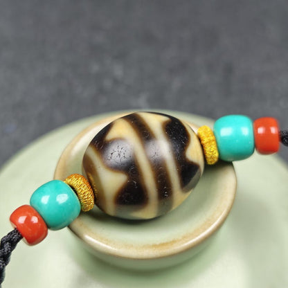 Tiger Tooth Dzi Bead Necklace | Tibetan Dzi Amulet | Protection Charm | 20*18mm Gandhanra-ART