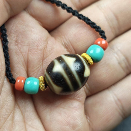 Tiger Tooth Dzi Bead Necklace | Tibetan Dzi Amulet | Protection Charm | 20*18mm Gandhanra-ART