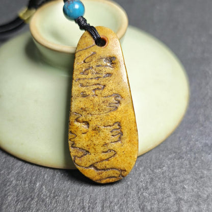 Antique Shield-shaped Kapala Amulet - 46mm × 20mm - Decades Old Gandhanra-ART