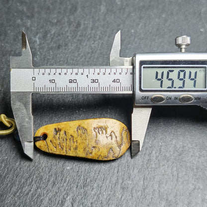 Antique Shield-shaped Kapala Amulet - 46mm × 20mm - Decades Old Gandhanra-ART