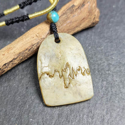 Original Kapala Amulet - Gandhanra Old Tibetan Protective Charm - 37mm - Tibetan Buddhist amulet, close-up detail