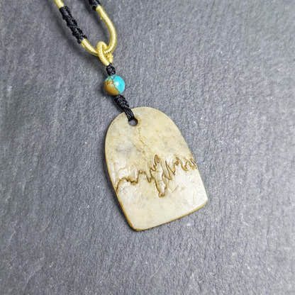 Original Kapala Amulet - Gandhanra Old Tibetan Protective Charm - 37mm - Tibetan Buddhist amulet, front view