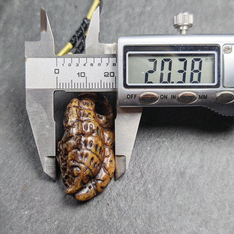 Antique Scorpion-shaped Kapala Amulet - 39mm - Tibetan Buddhist amulet, view 11