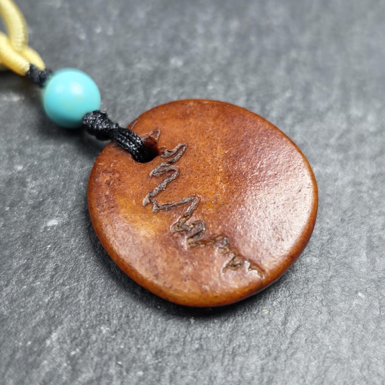 Antique Kapala Amulet - Gandhanra Old Tibetan Protective Charm - 24mm - Decades  - Tibetan Buddhist amulet, front view