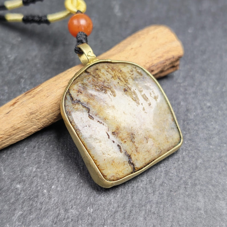 Antique Shield-shaped Kapala Amulet 36mm × 31mm Decades Old Gandhanra-ART