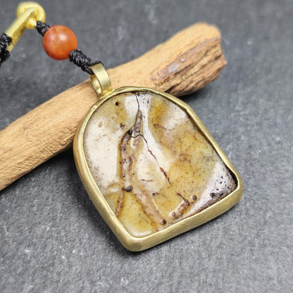 Antique Shield-shaped Kapala Amulet 36mm × 31mm Decades Old Gandhanra-ART