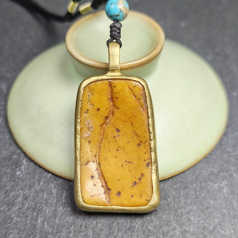Antique Shield-shaped Kapala Amulet - 40mm - Tibetan Buddhist amulet, view 8