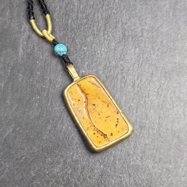 Antique Shield-shaped Kapala Amulet - 40mm × 24mm - Decades Old Gandhanra-ART