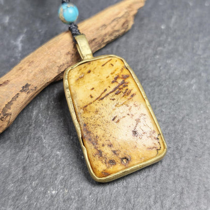 Antique Shield-shaped Kapala Amulet - 40mm × 24mm - Decades Old Gandhanra-ART