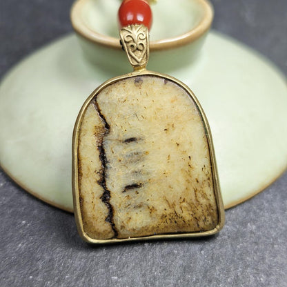 Shield-shaped Kapala Amulet - 33mm × 29mm - Decades Old Gandhanra-ART