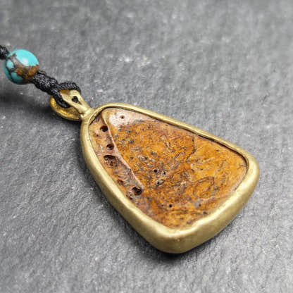 Shield-shaped Kapala Amulet - 33mm - Tibetan Buddhist amulet, view 4