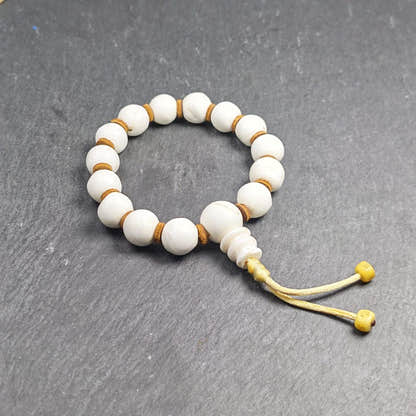 Tibetan Conch Shell Wrist Mala - Tibetan Buddhist mala beads, view 7