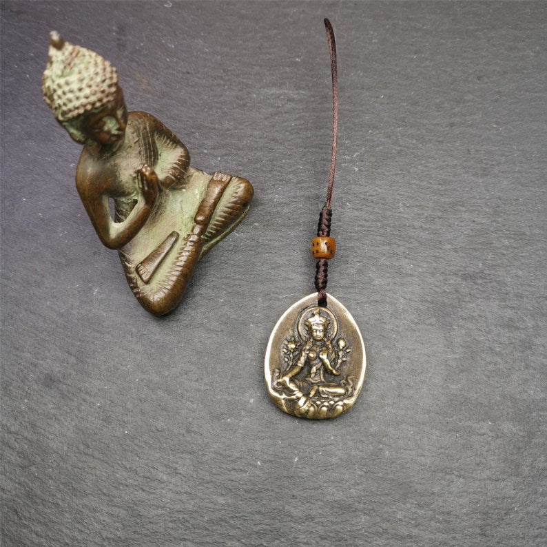 Buddhist Amulet,Green Tara Pendant,Jetsun Dolma