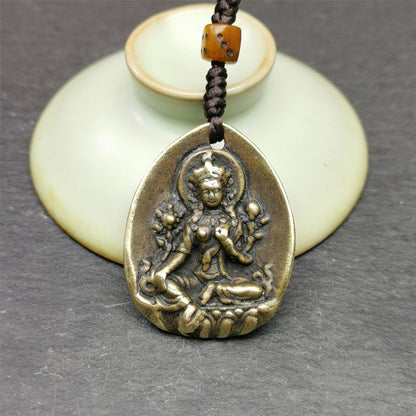 Buddhist Amulet,Green Tara Pendant,Jetsun Dolma