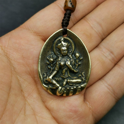 Buddhist Amulet,Green Tara Pendant,Jetsun Dolma