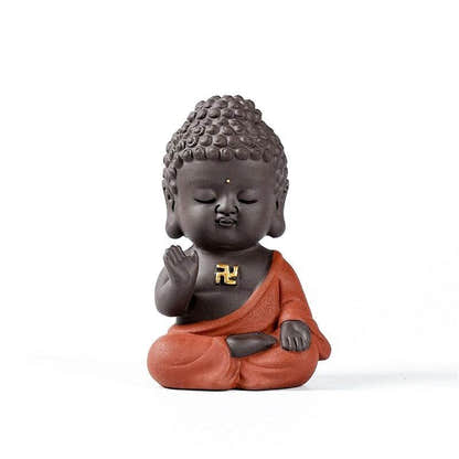 Purple Sand Meditation Buddha Statues - Tibetan Buddhist statue, size reference
